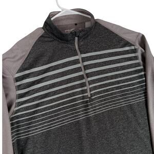 Ping Quarter Zip Golf Shirt Mens XL Gray Striped Performance Sensorcool Wicking